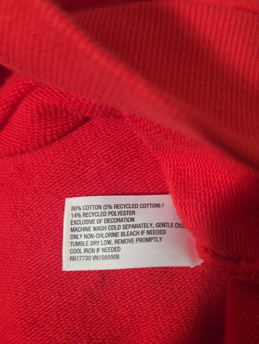 JoyLab Women's Americana French Terry Polo Sweatshirt OversizedFit, Red Size L - Picture 5 of 5